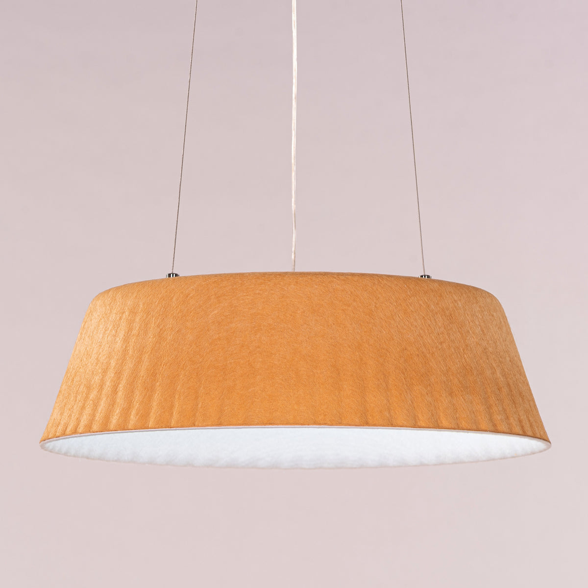 White Teak Curved Logic Beige Built-In LED Acrylic Pendant Light