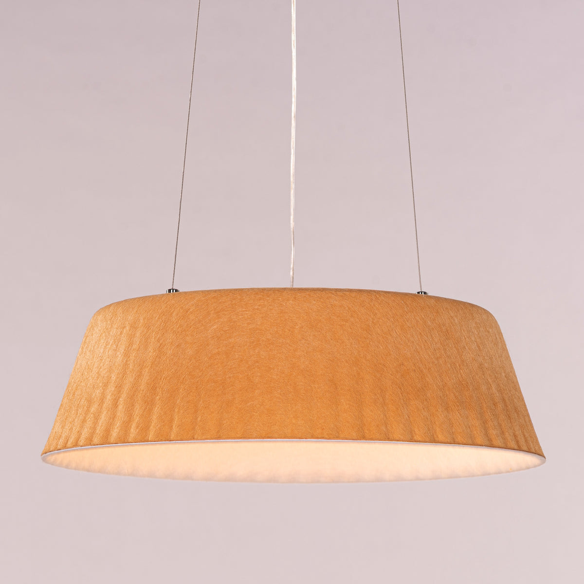 White Teak Curved Logic Beige Built-In LED Acrylic Pendant Light
