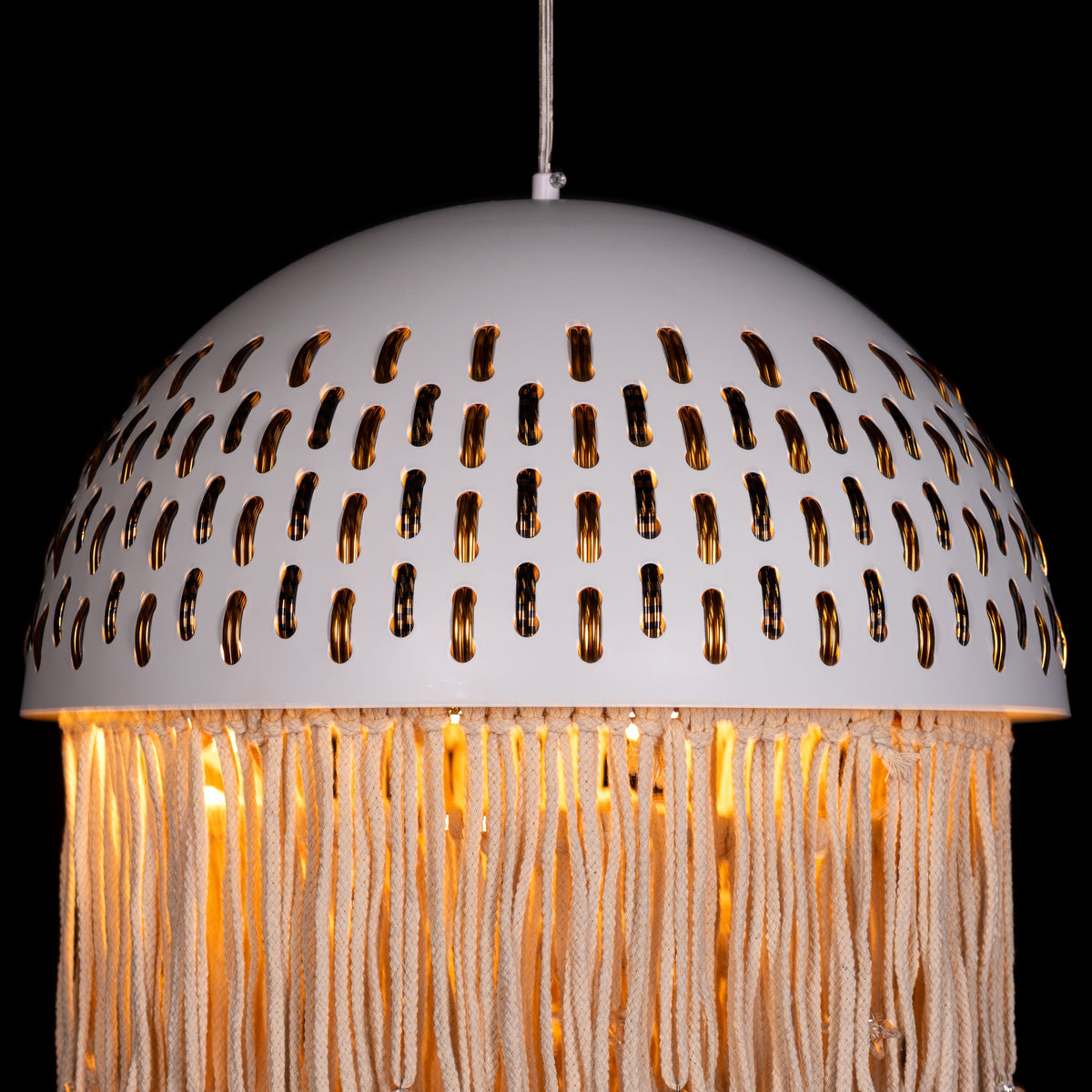 White Teak Desert Ritual White Gold Acrylic Crystal Pendant Light