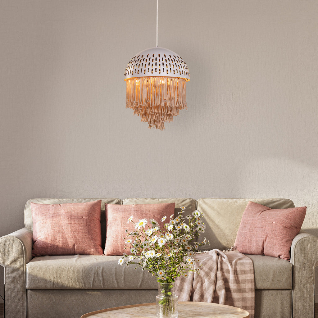 White Teak Desert Ritual White Gold Acrylic Crystal Pendant Light