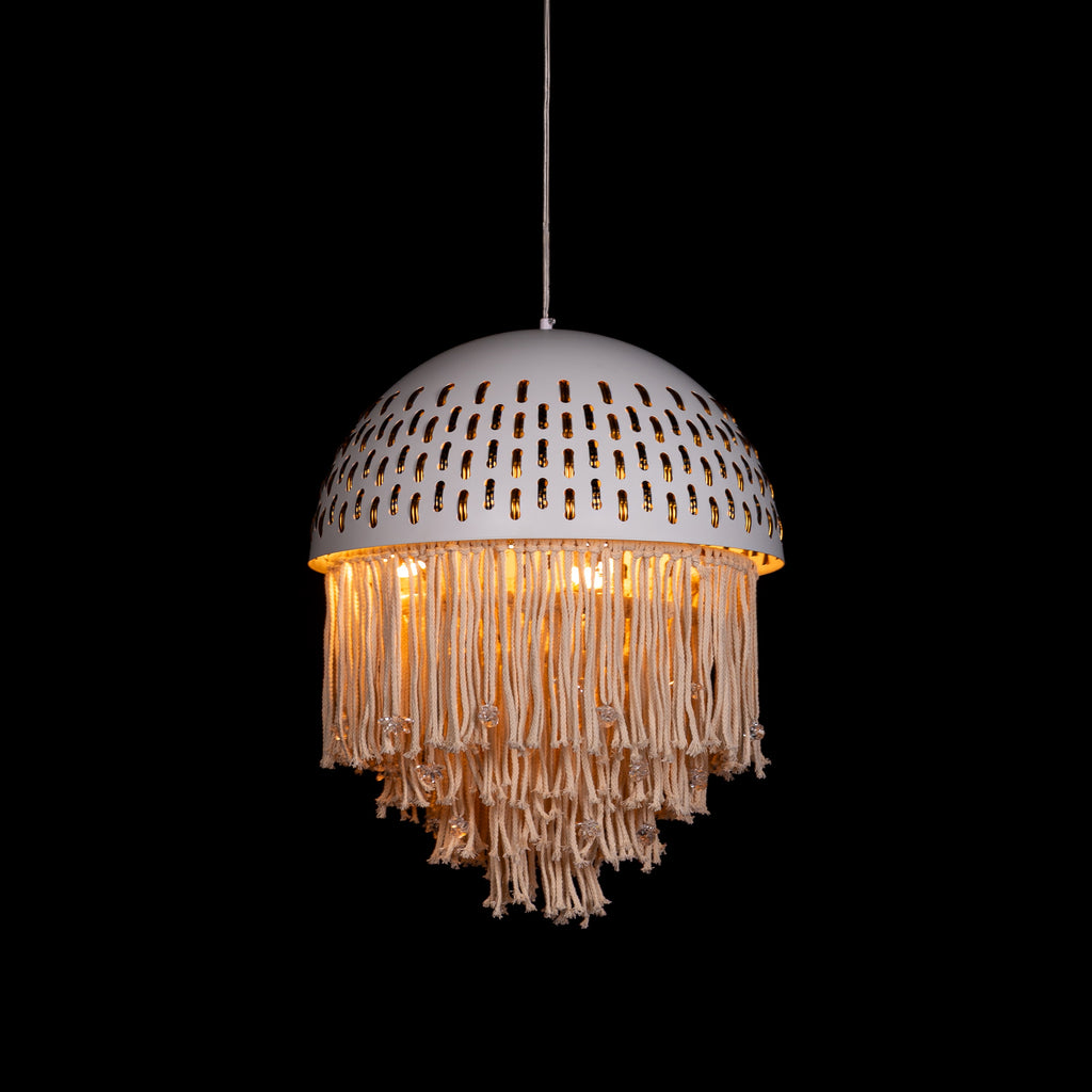 White Teak Desert Ritual White Gold Acrylic Crystal Pendant Light