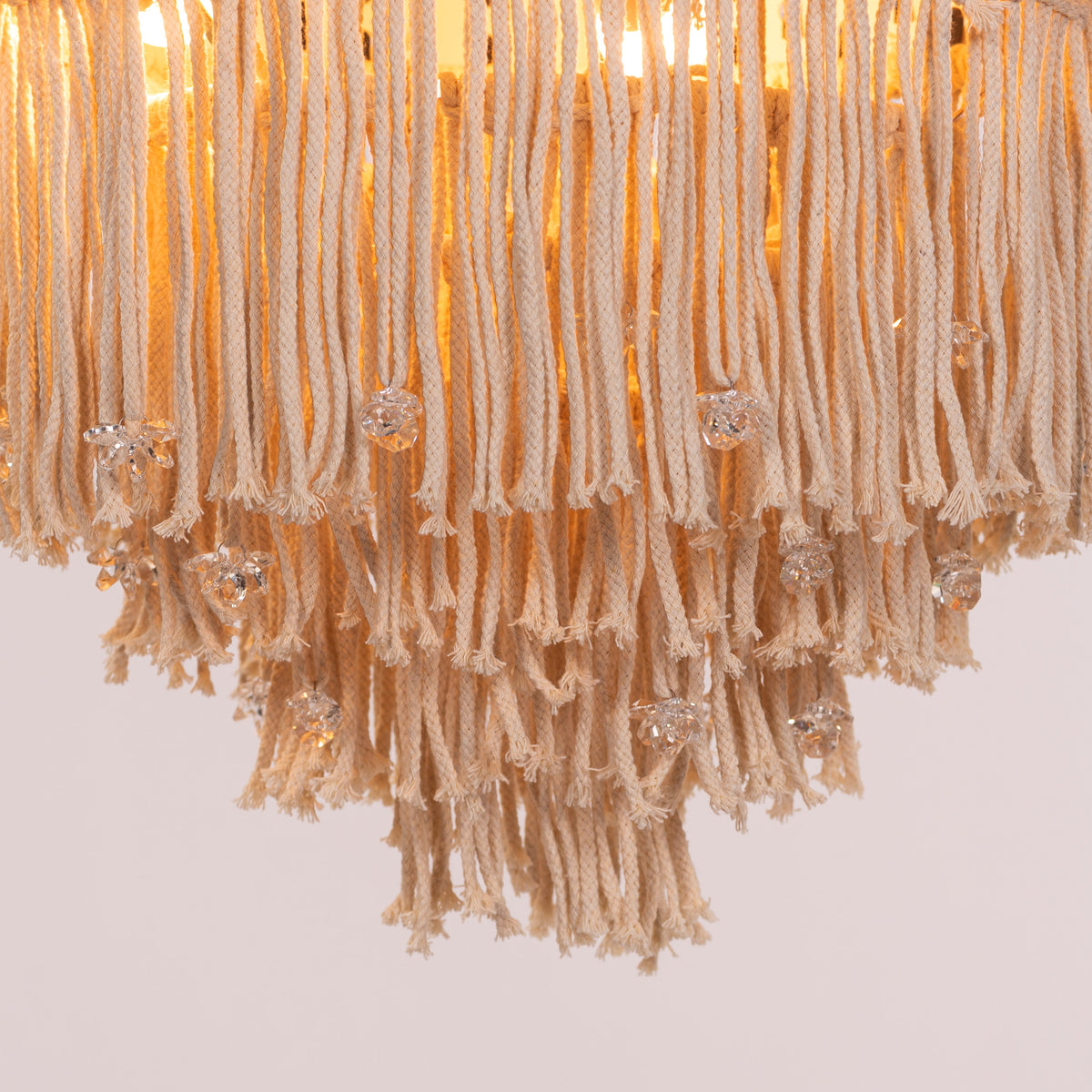 White Teak Desert Ritual White Gold Acrylic Crystal Pendant Light
