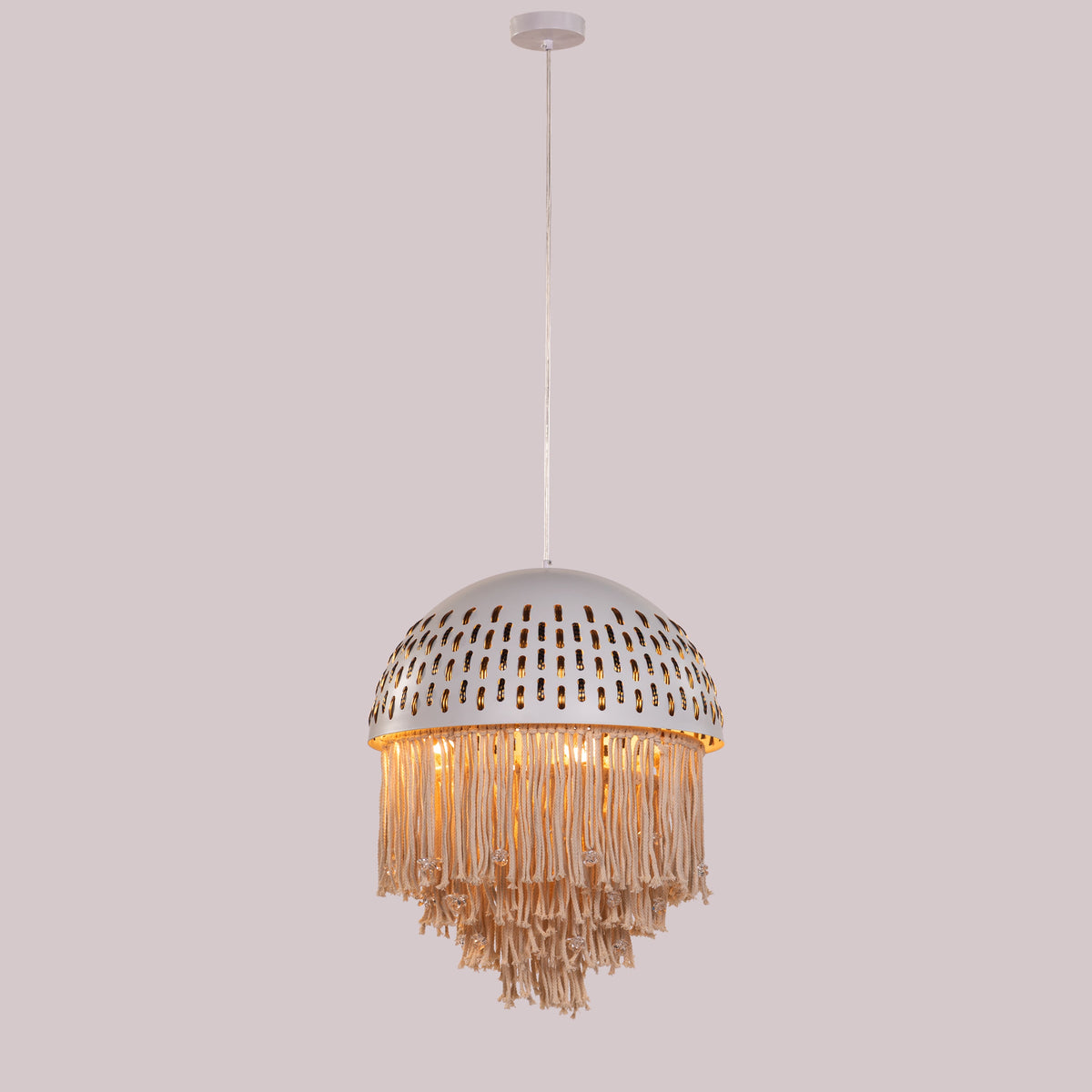 White Teak Desert Ritual White Gold Acrylic Crystal Pendant Light