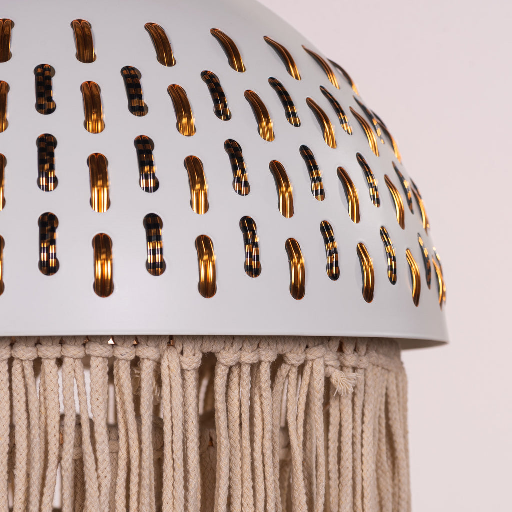 White Teak Desert Ritual White Gold Acrylic Crystal Pendant Light