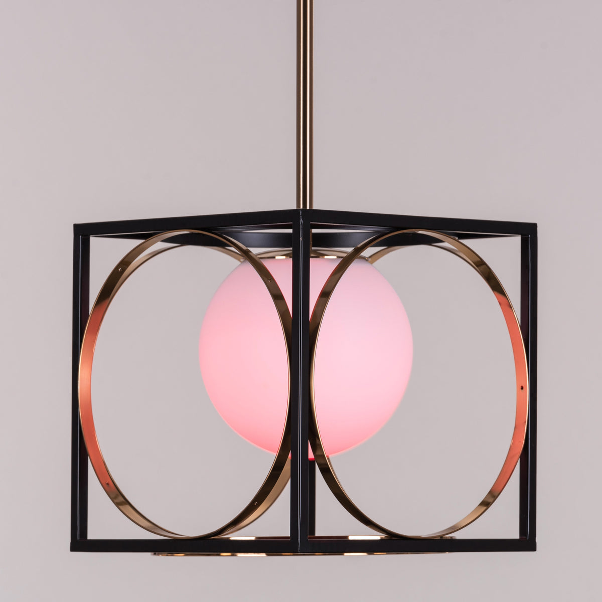 White Teak Block Party Smart LED Pendant Light