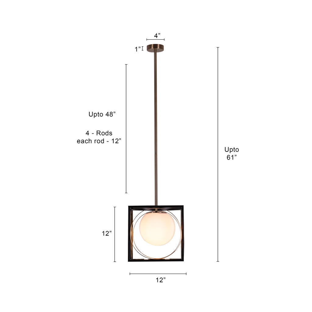 White Teak Block Party Smart LED Pendant Light