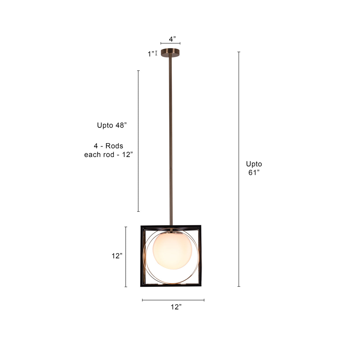 White Teak Block Party Smart LED Pendant Light