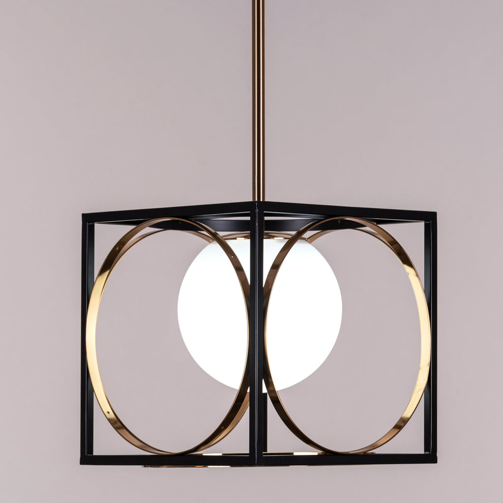 White Teak Block Party Smart LED Pendant Light