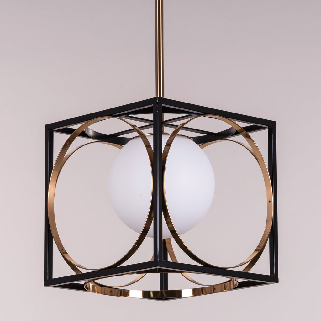 White Teak Block Party Smart LED Pendant Light