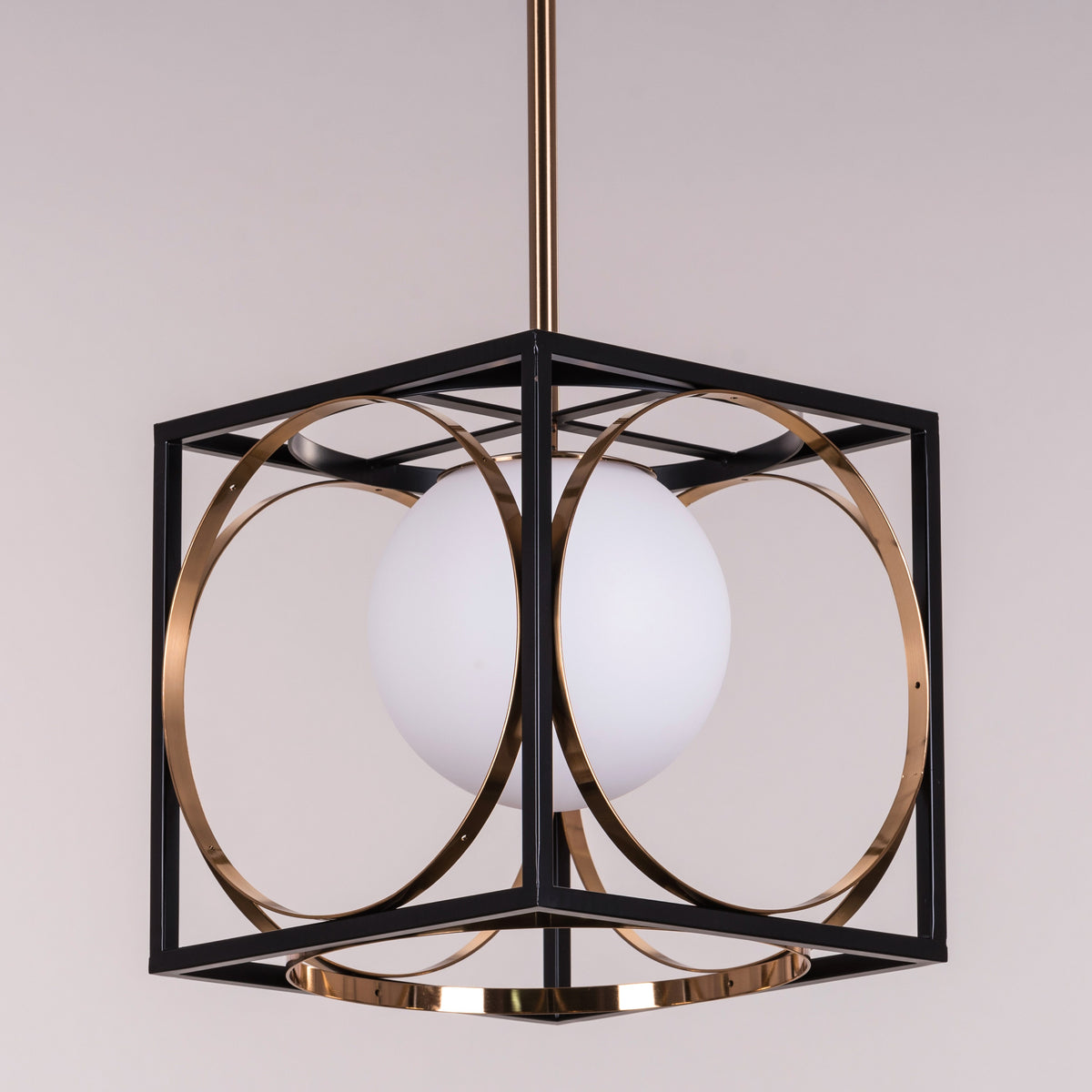 White Teak Block Party Smart LED Pendant Light