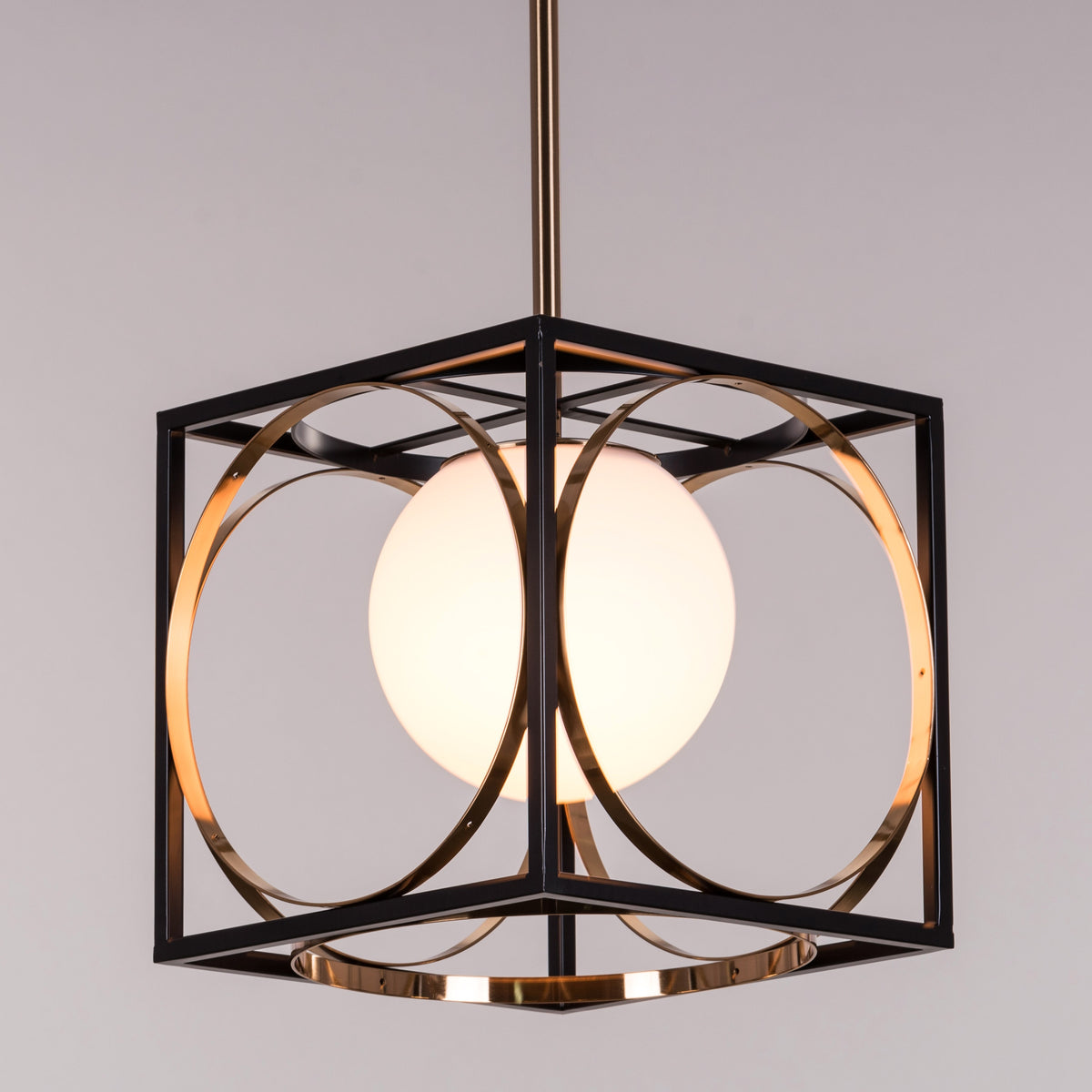 White Teak Block Party Smart LED Pendant Light