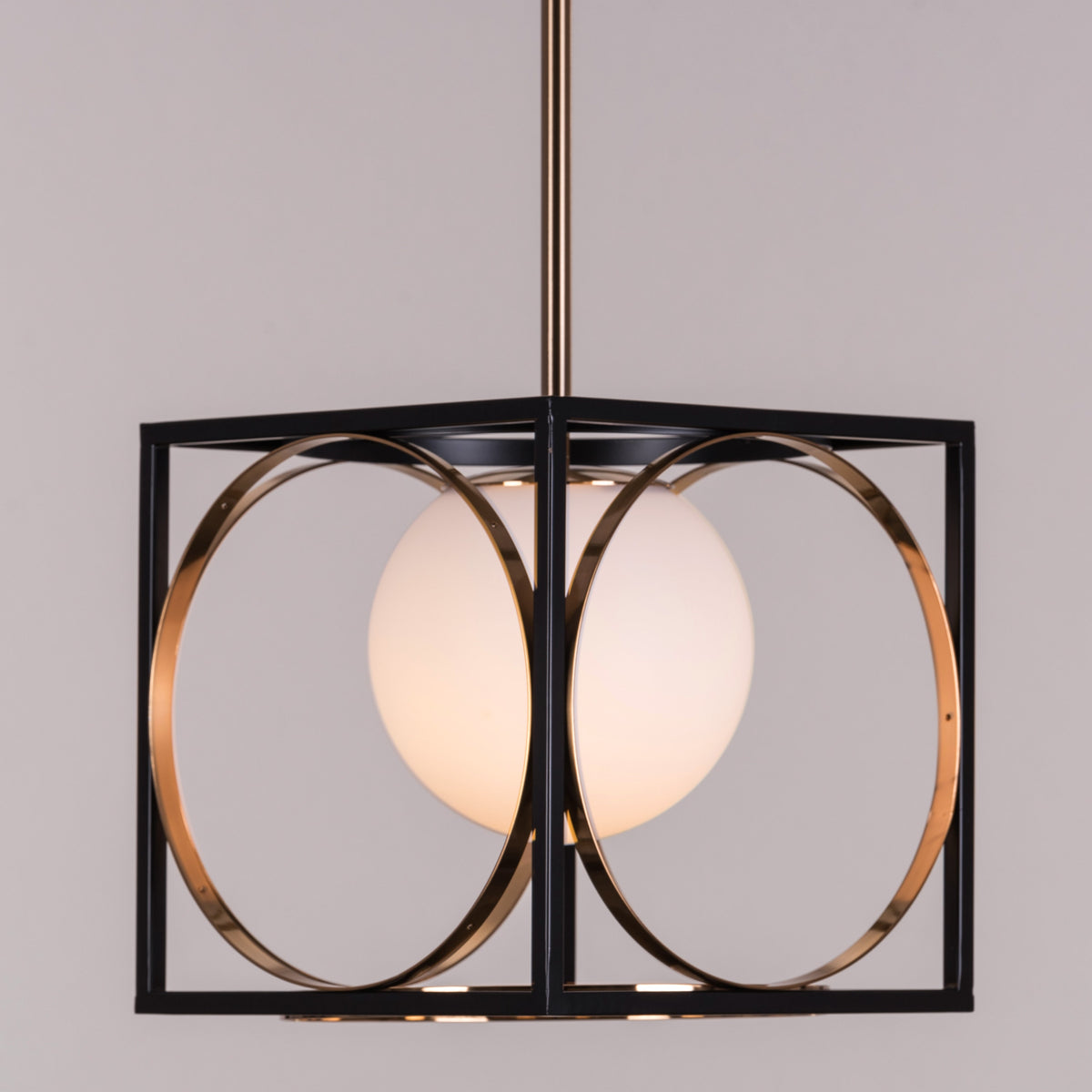 White Teak Block Party Smart LED Pendant Light