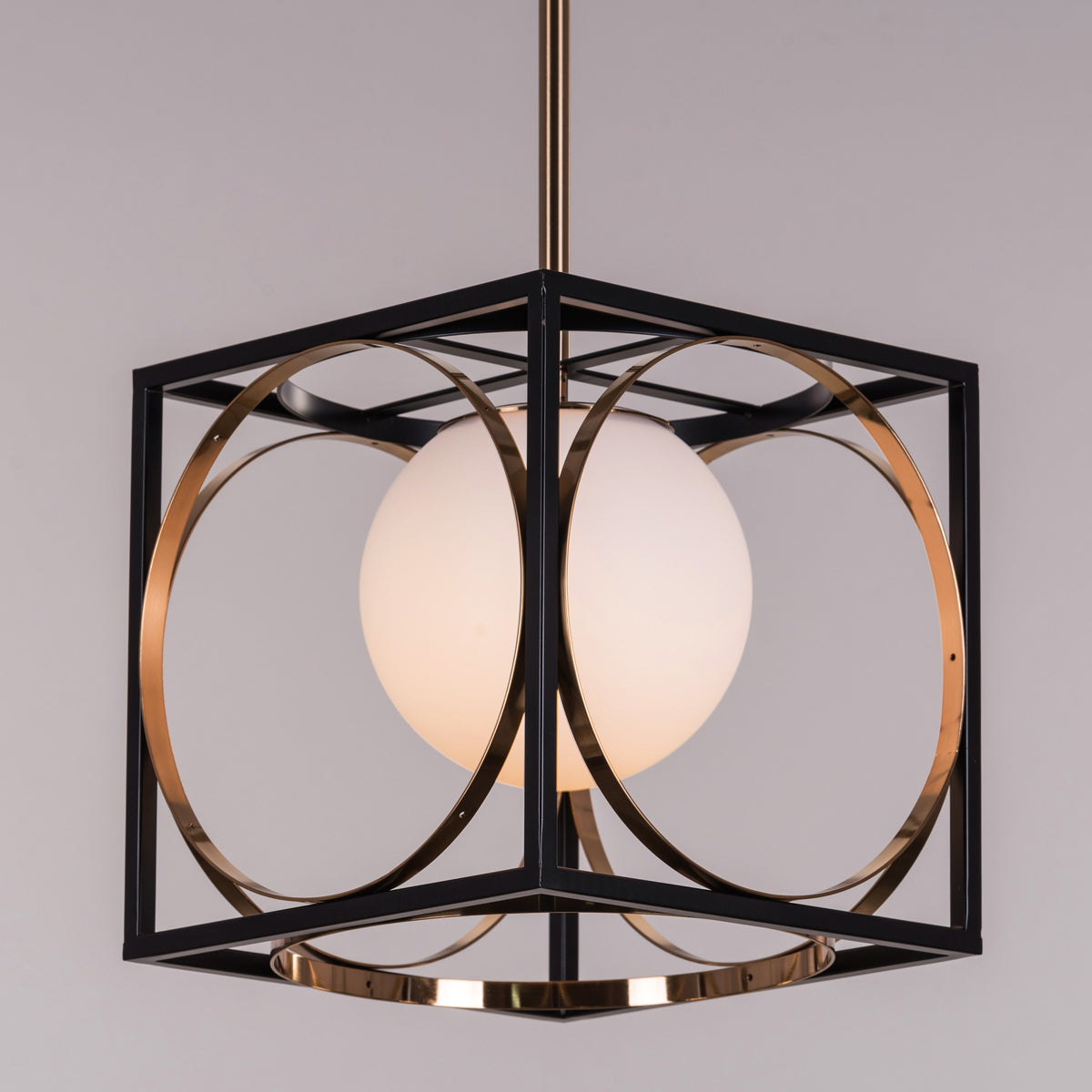 White Teak Block Party Smart LED Pendant Light