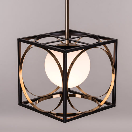 White Teak Block Party Smart LED Pendant Light