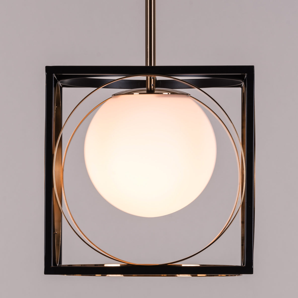 White Teak Block Party Smart LED Pendant Light