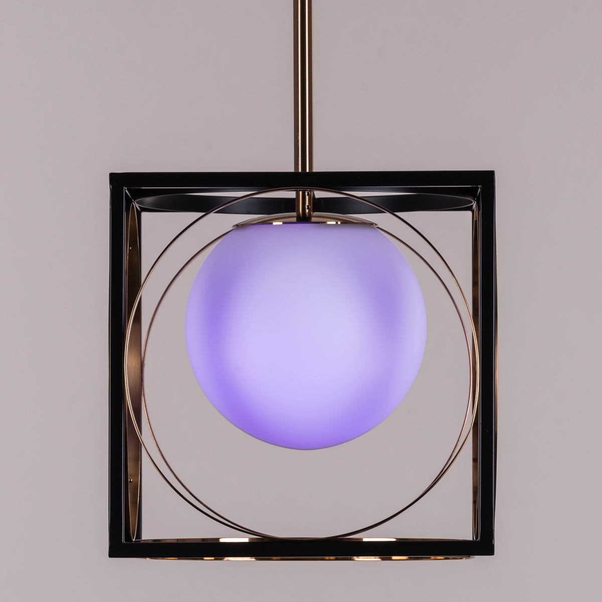 White Teak Block Party Smart LED Pendant Light