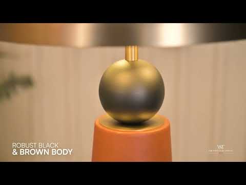 White Teak Gold Coast Faux Leather Table Lamp Gold and Brown