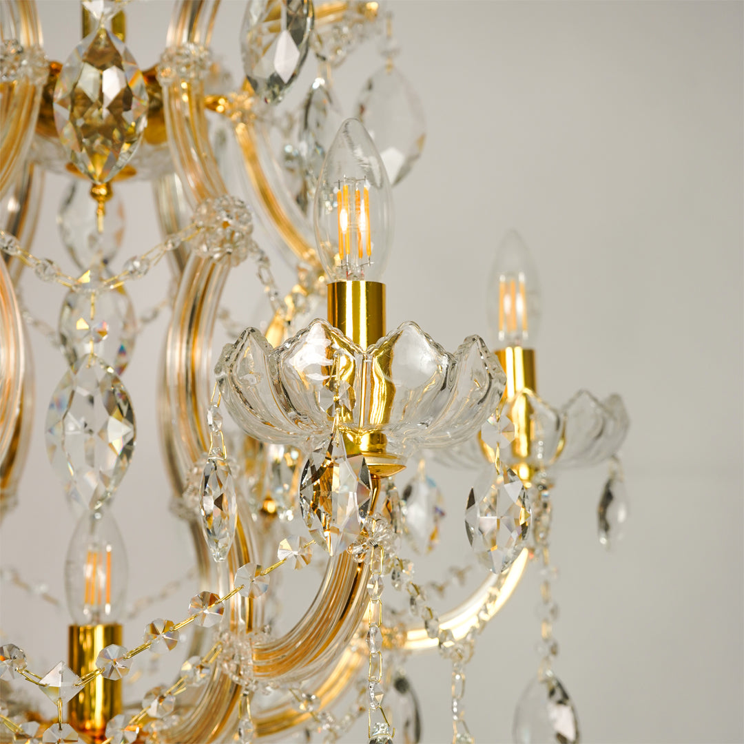 Monte Carlo 7-Light Crystal Chandelier Gold