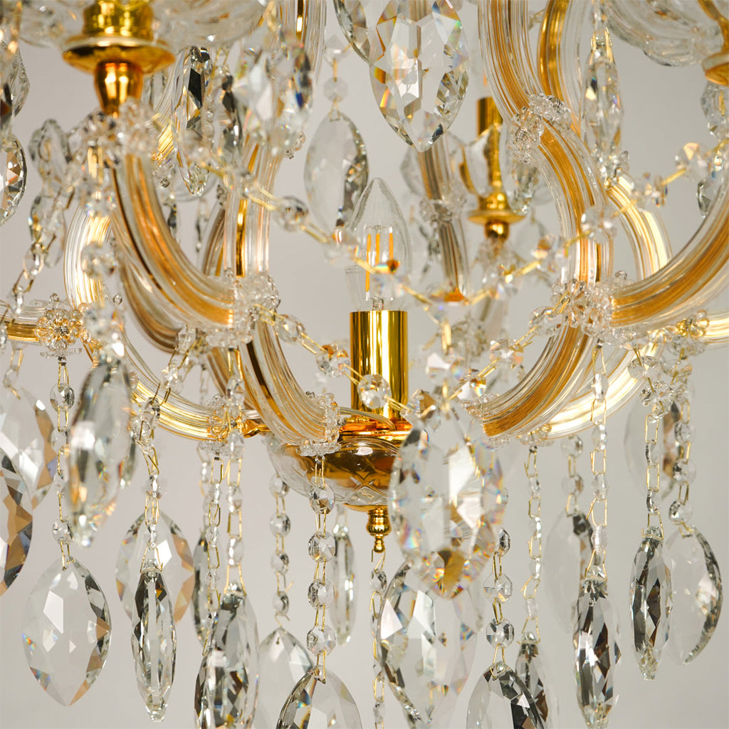 Monte Carlo 7-Light Crystal Chandelier Gold
