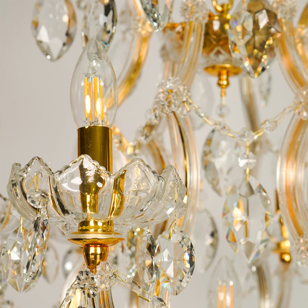 Monte Carlo 7-Light Crystal Chandelier Gold