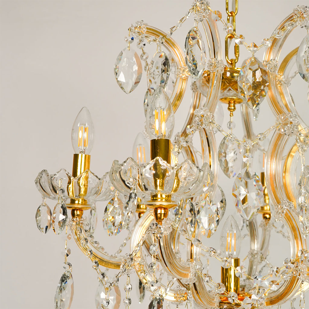 Monte Carlo 7-Light Crystal Chandelier Gold