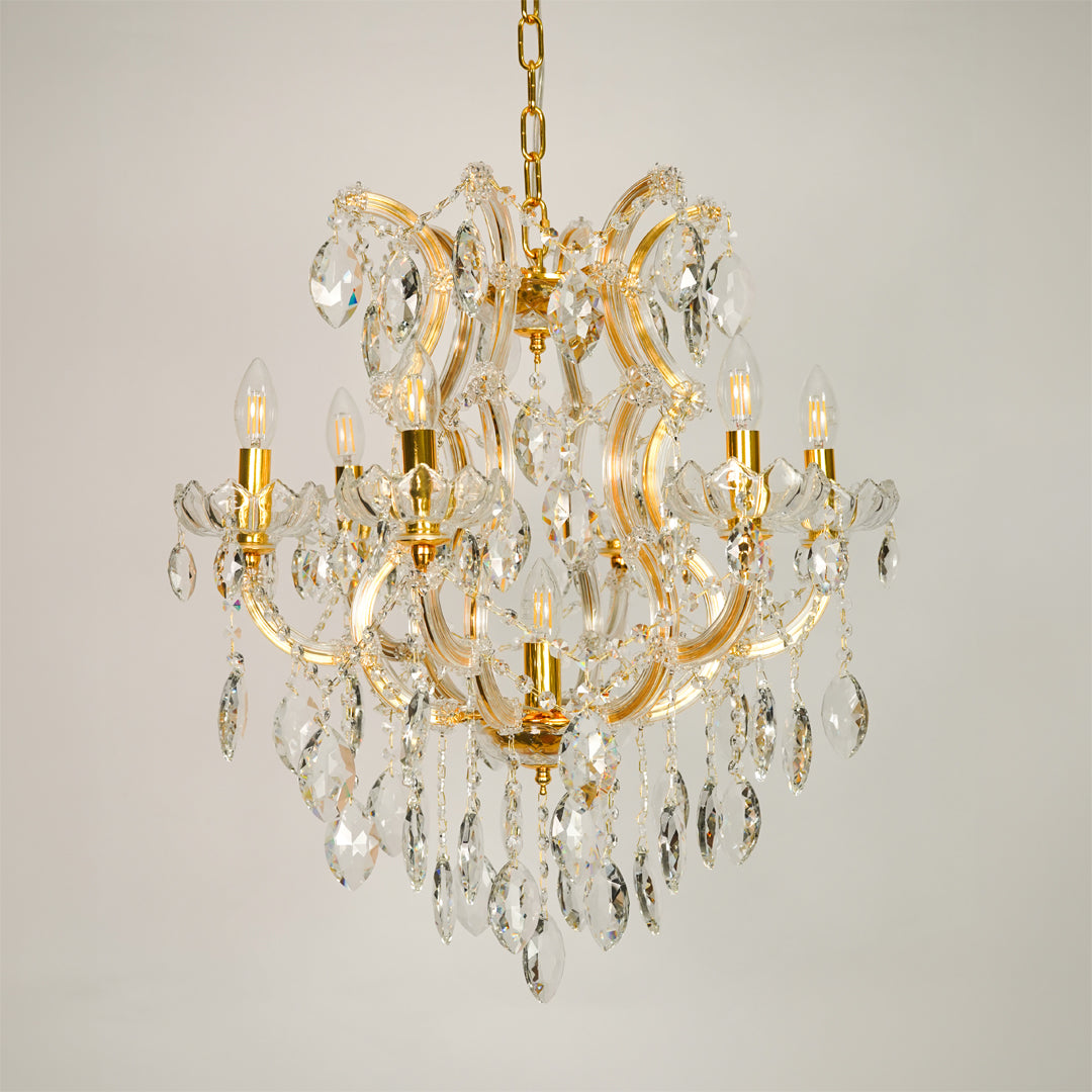 Monte Carlo 7-Light Crystal Chandelier Gold
