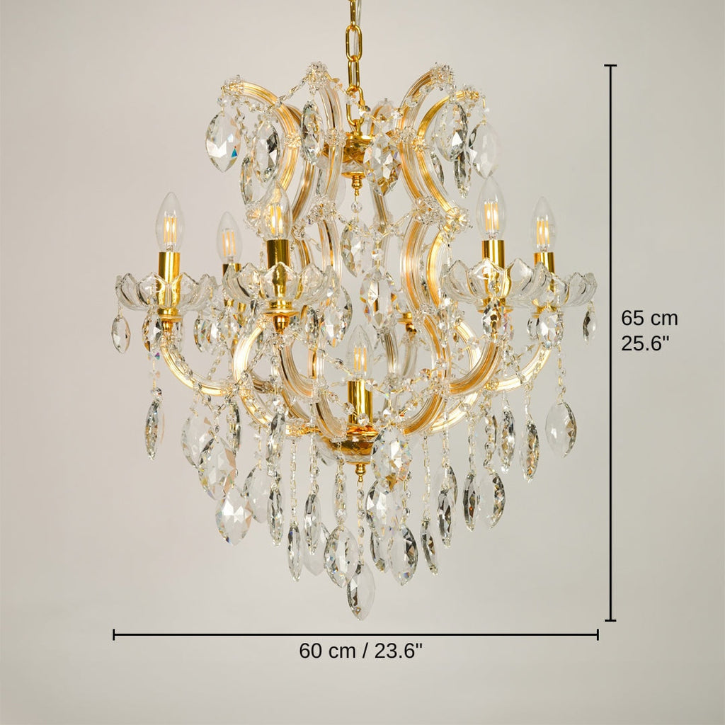 Monte Carlo 7-Light Crystal Chandelier Gold
