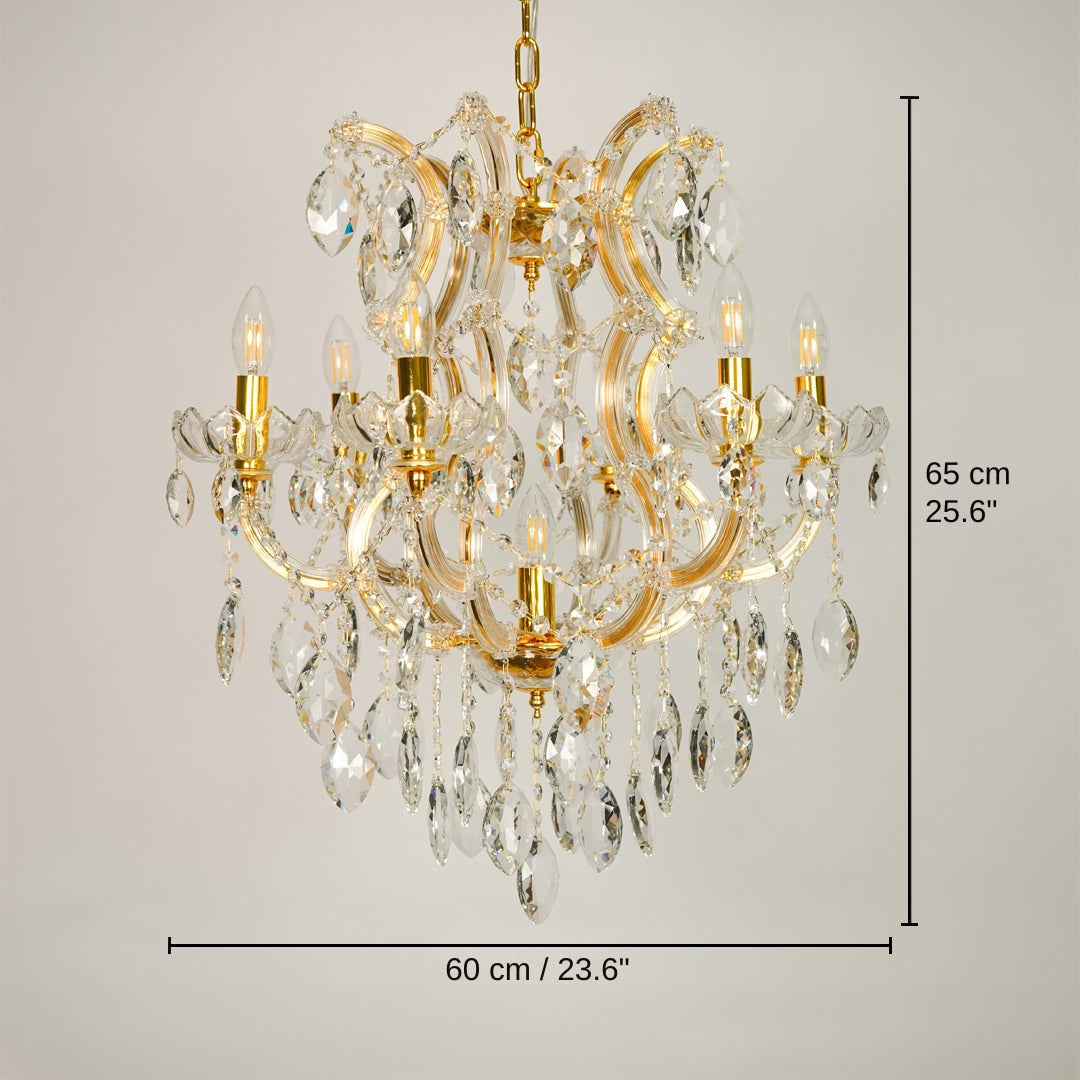 Monte Carlo 7-Light Crystal Chandelier Gold