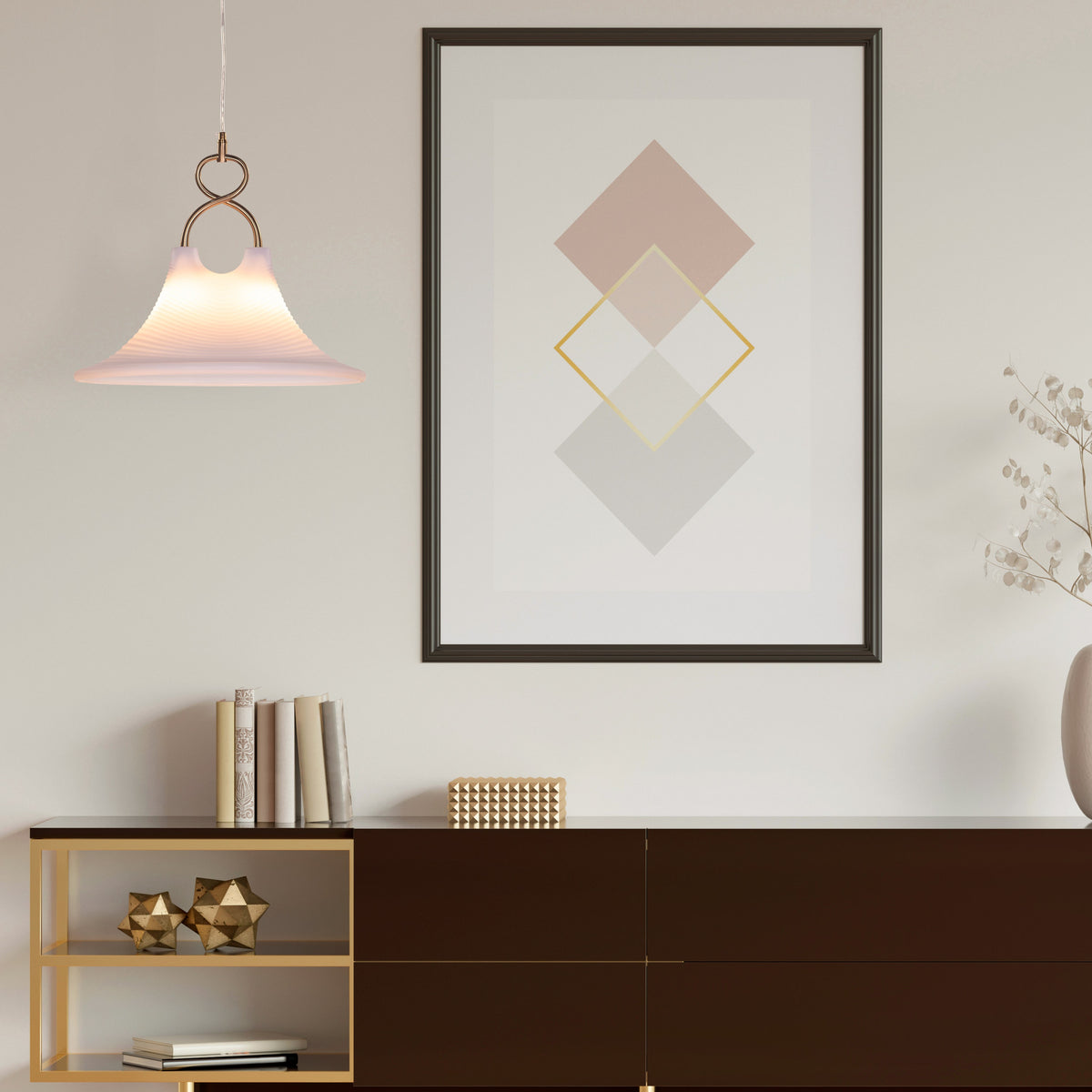 White Teak So This Is Love Acrylic Pendant Light