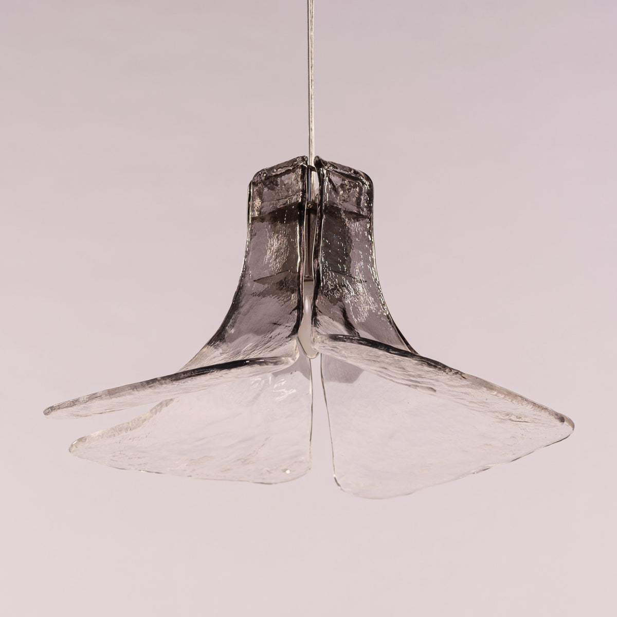 White Teak Sundream Chrome Clear Glass Pendant Light