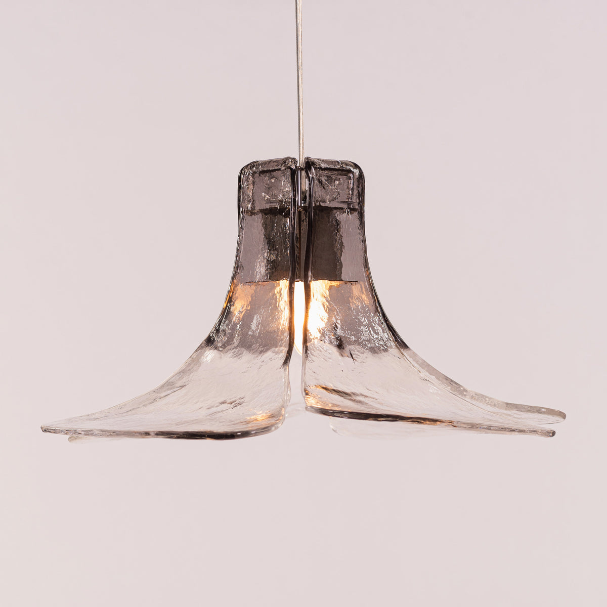 White Teak Sundream Chrome Clear Glass Pendant Light