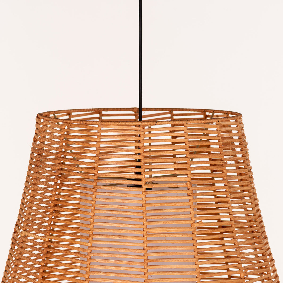 White Teak Sunlight Shore Beige Rattan Pendant Light