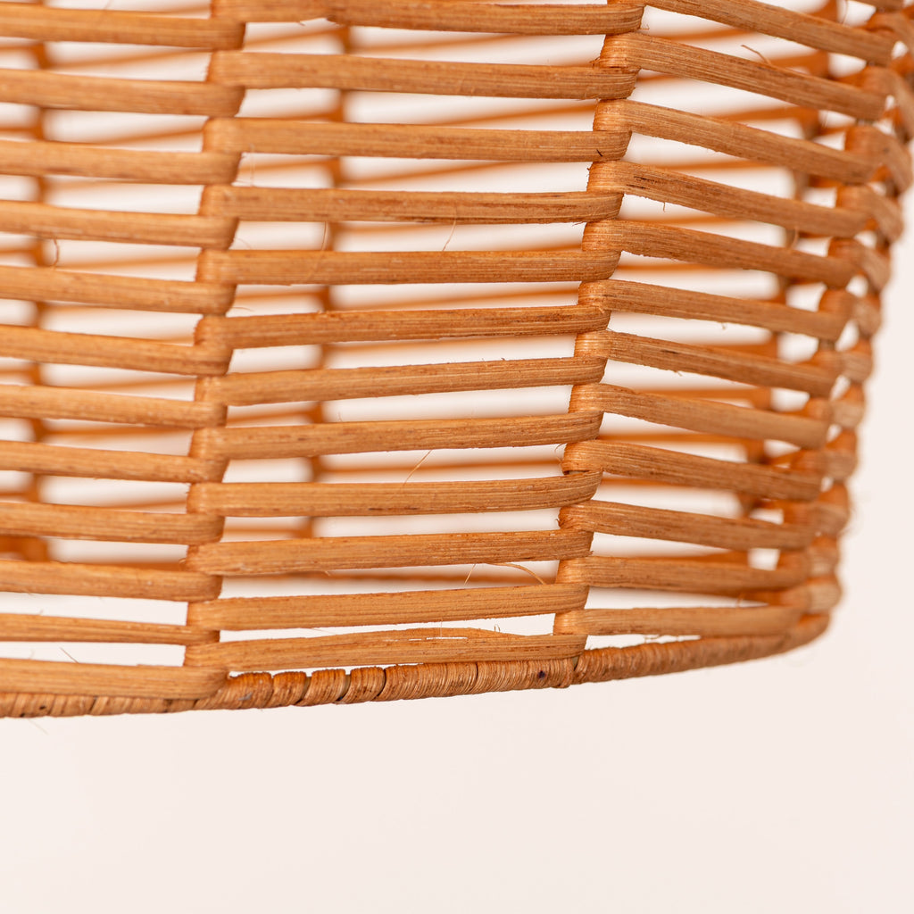 White Teak Sunlight Shore Beige Rattan Pendant Light