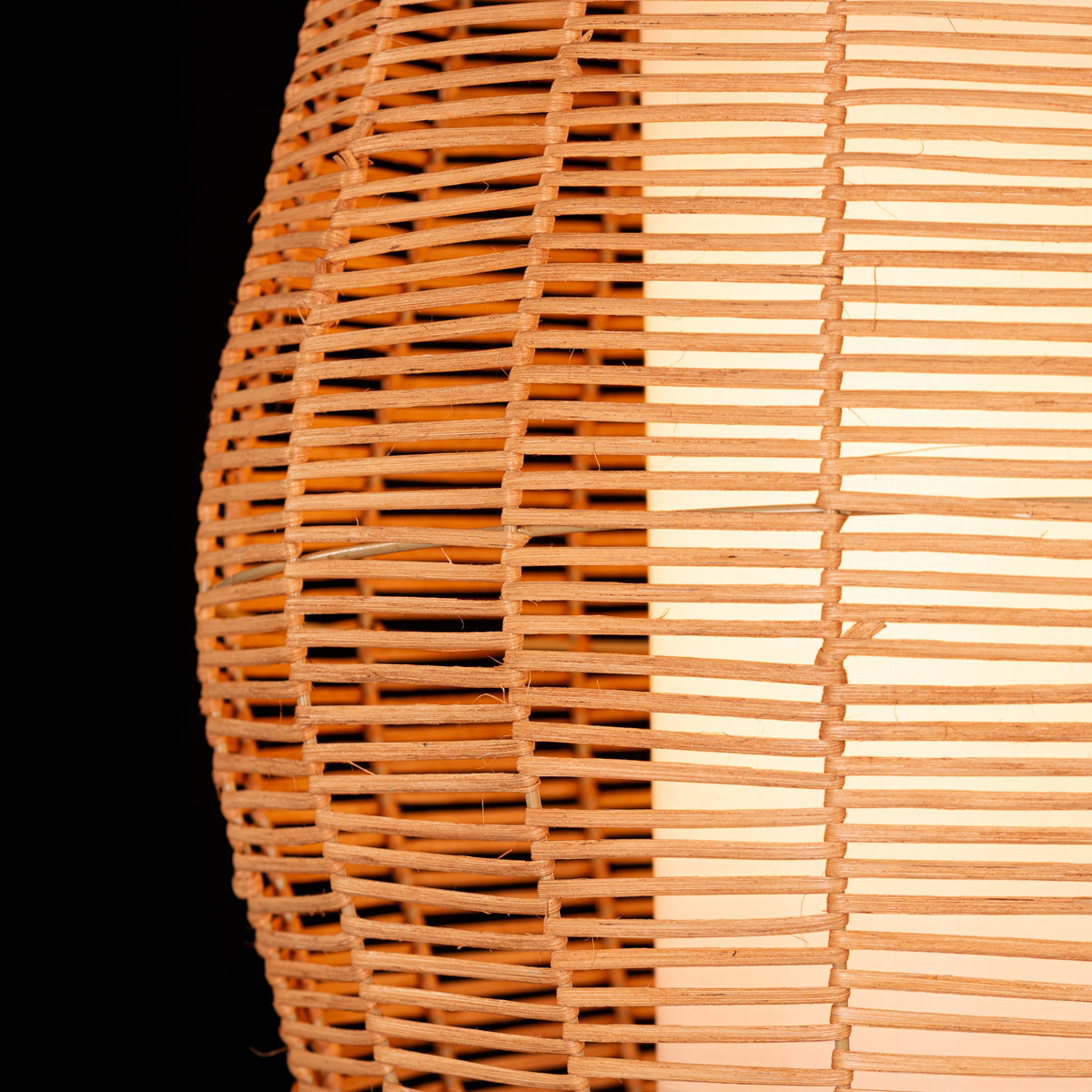 White Teak Sunlight Shore Beige Rattan Pendant Light