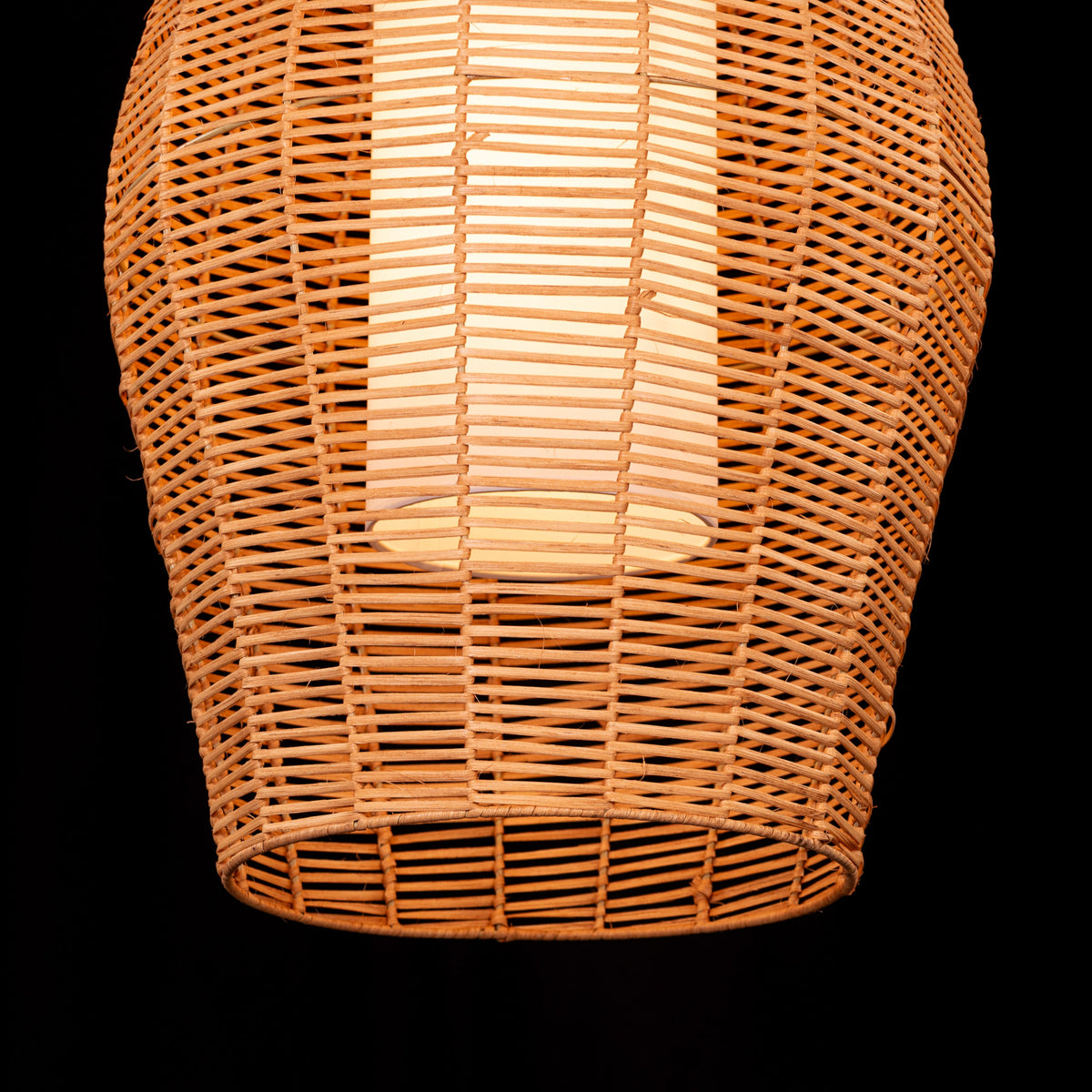 White Teak Sunlight Shore Beige Rattan Pendant Light