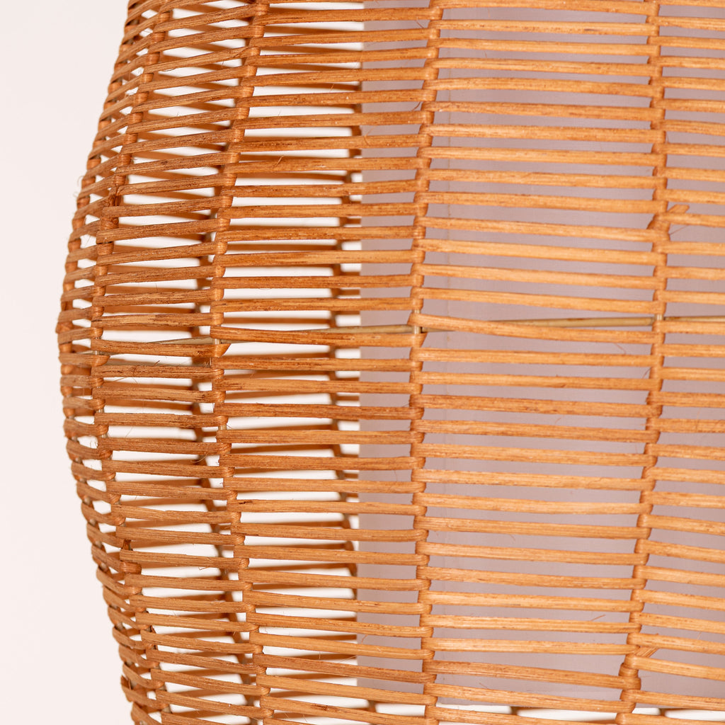 White Teak Sunlight Shore Beige Rattan Pendant Light