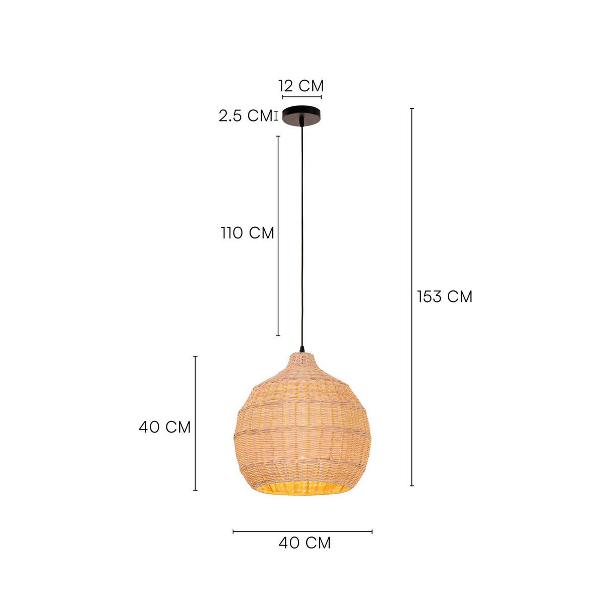 White Teak Bayfront Basket Beige Rattan Pendant Light