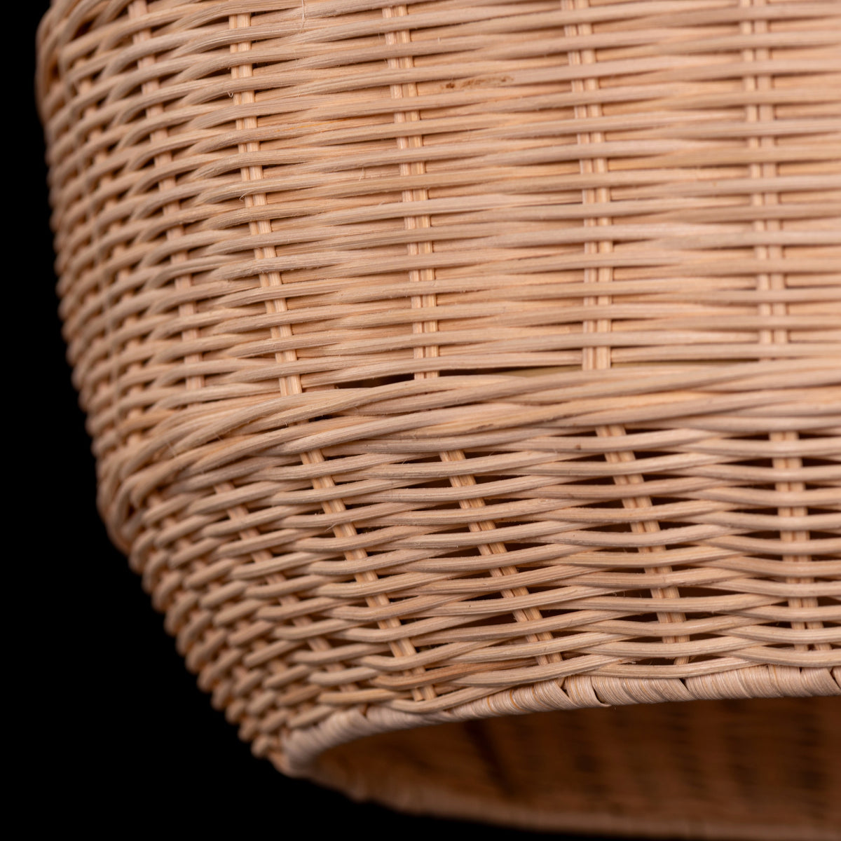 White Teak Bayfront Basket Beige Rattan Pendant Light
