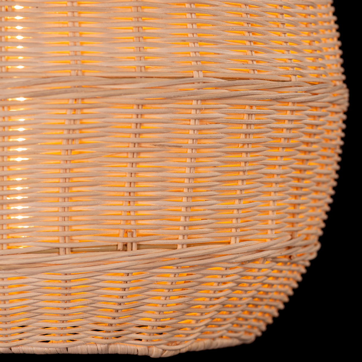 White Teak Bayfront Basket Beige Rattan Pendant Light