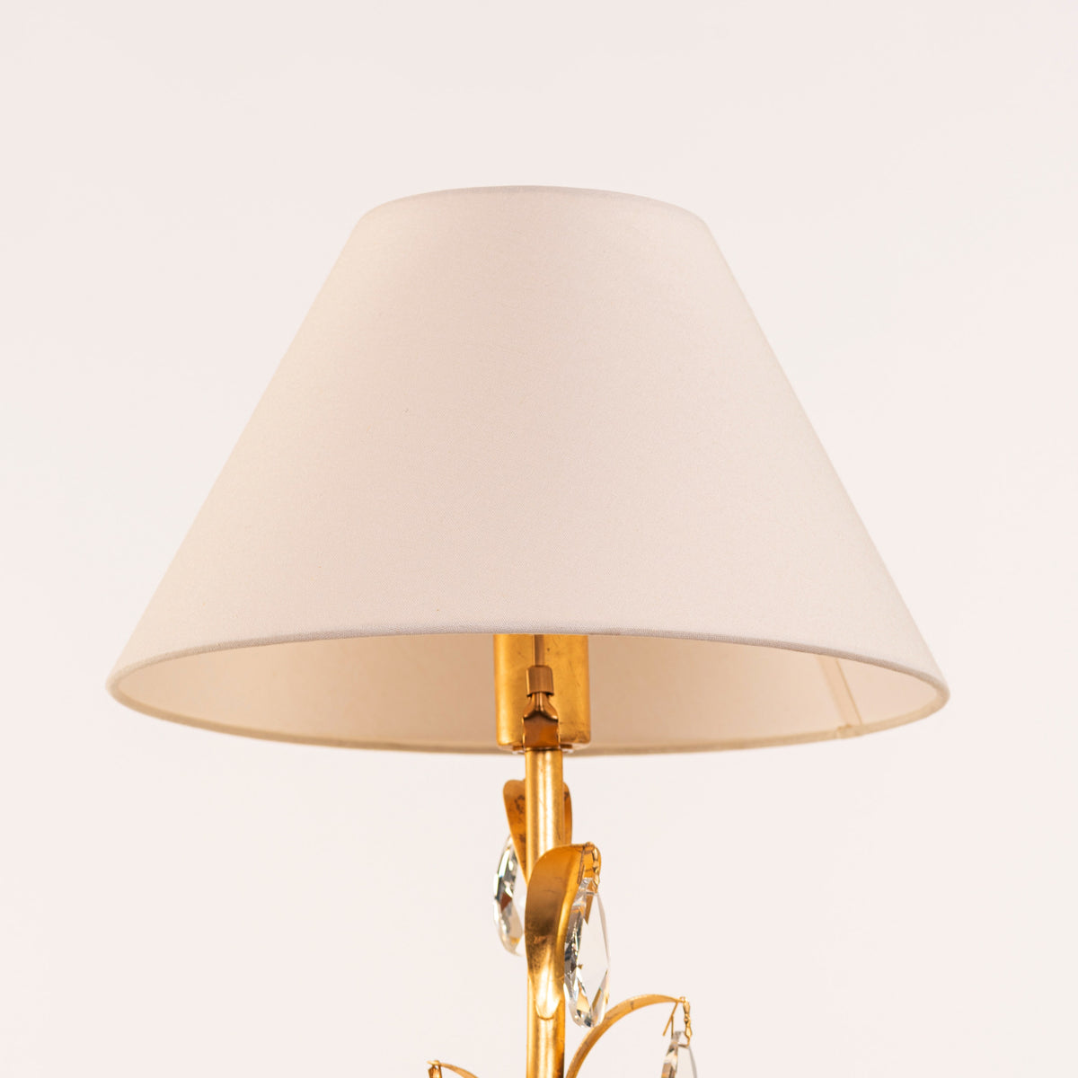 White Teak Elowen Marble Table Lamp Gold and White