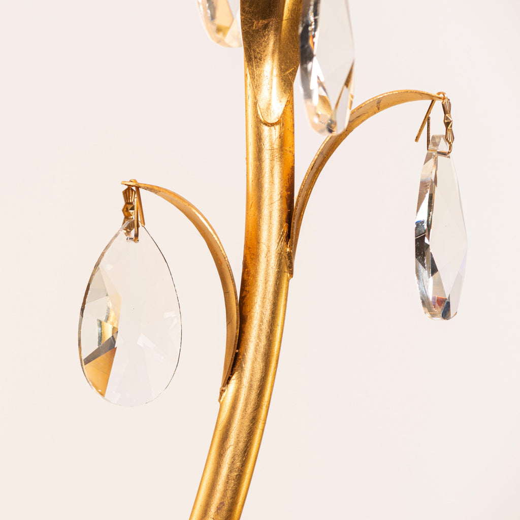 White Teak Elowen Marble Table Lamp Gold and White