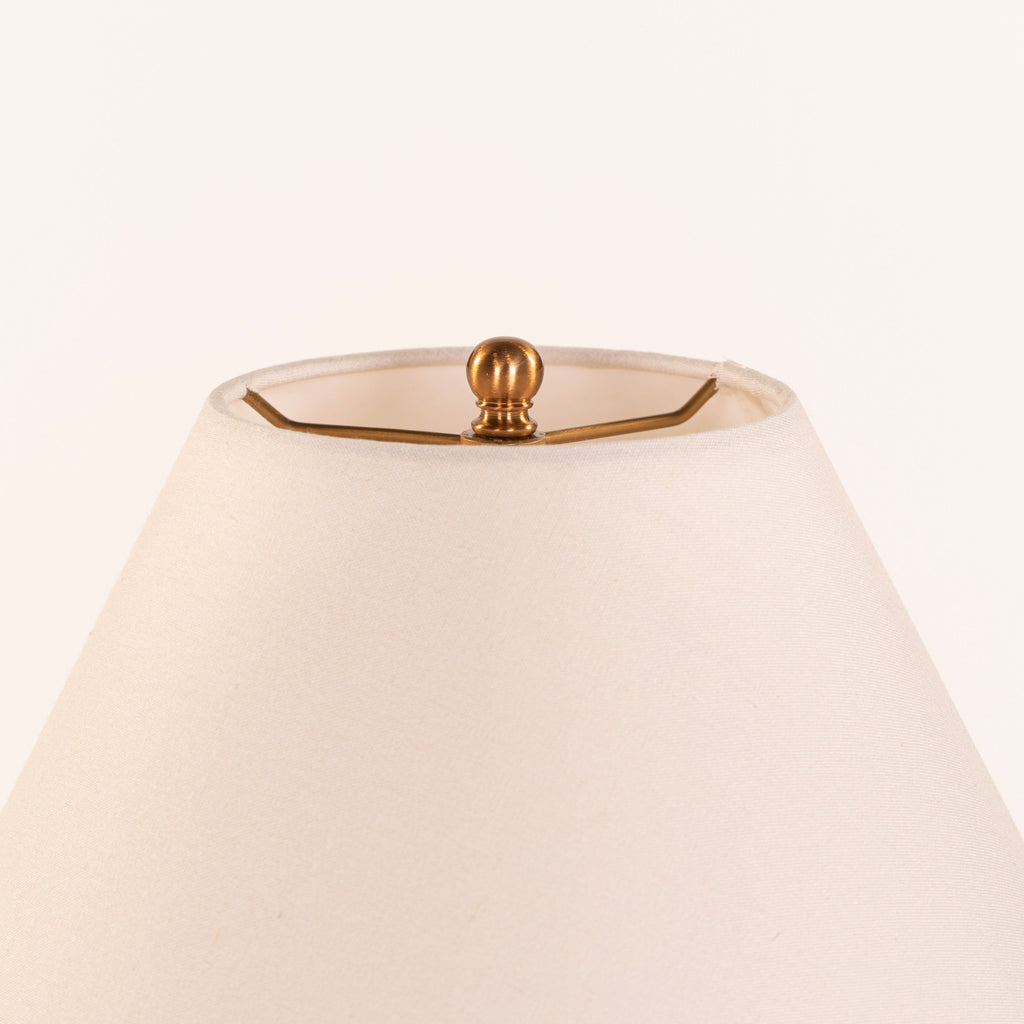 White Teak Elowen Marble Table Lamp Gold and White