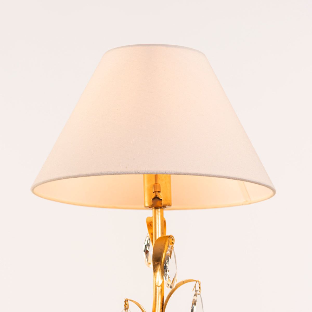 White Teak Elowen Marble Table Lamp Gold and White