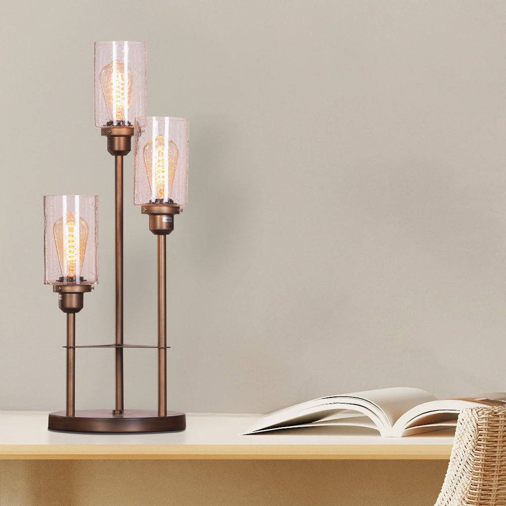 White Teak Old World Charm Table Lamp Bronze Gold