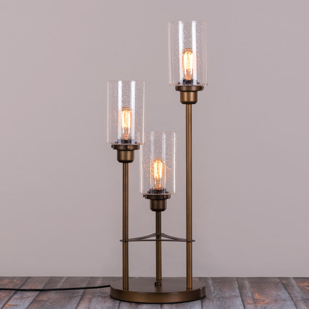 White Teak Old World Charm Table Lamp Bronze Gold