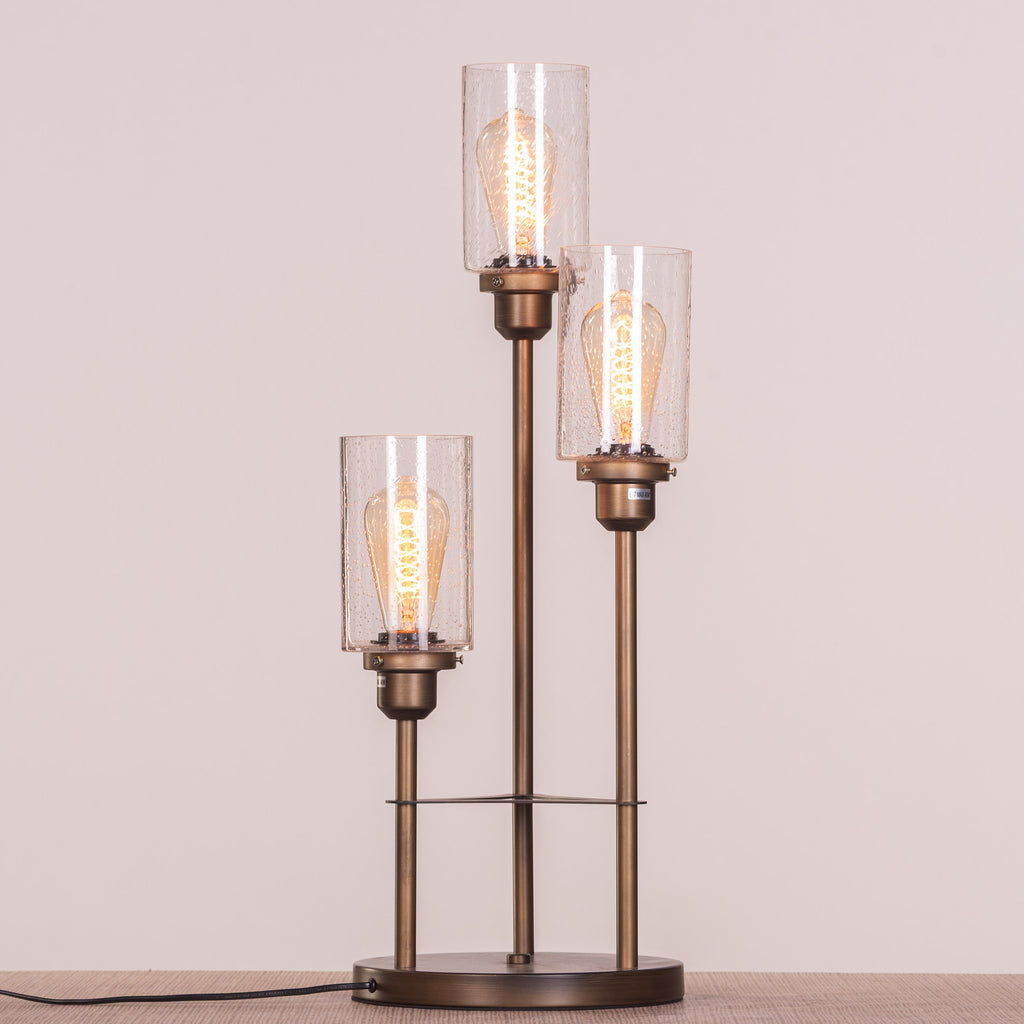 White Teak Old World Charm Table Lamp Bronze Gold