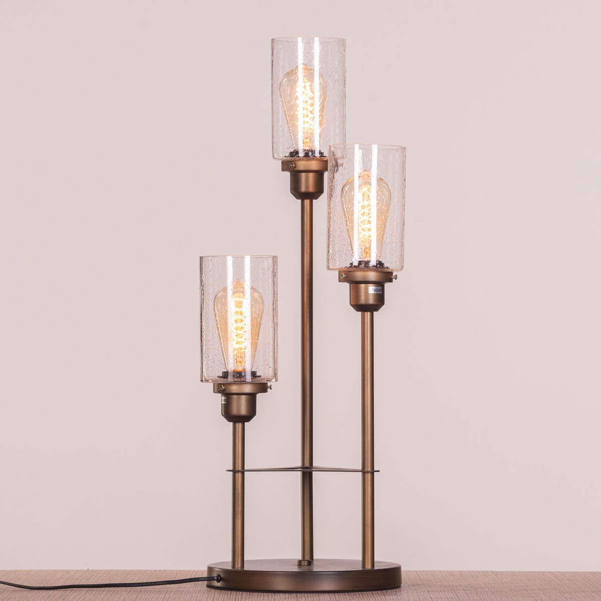White Teak Old World Charm Table Lamp Bronze Gold