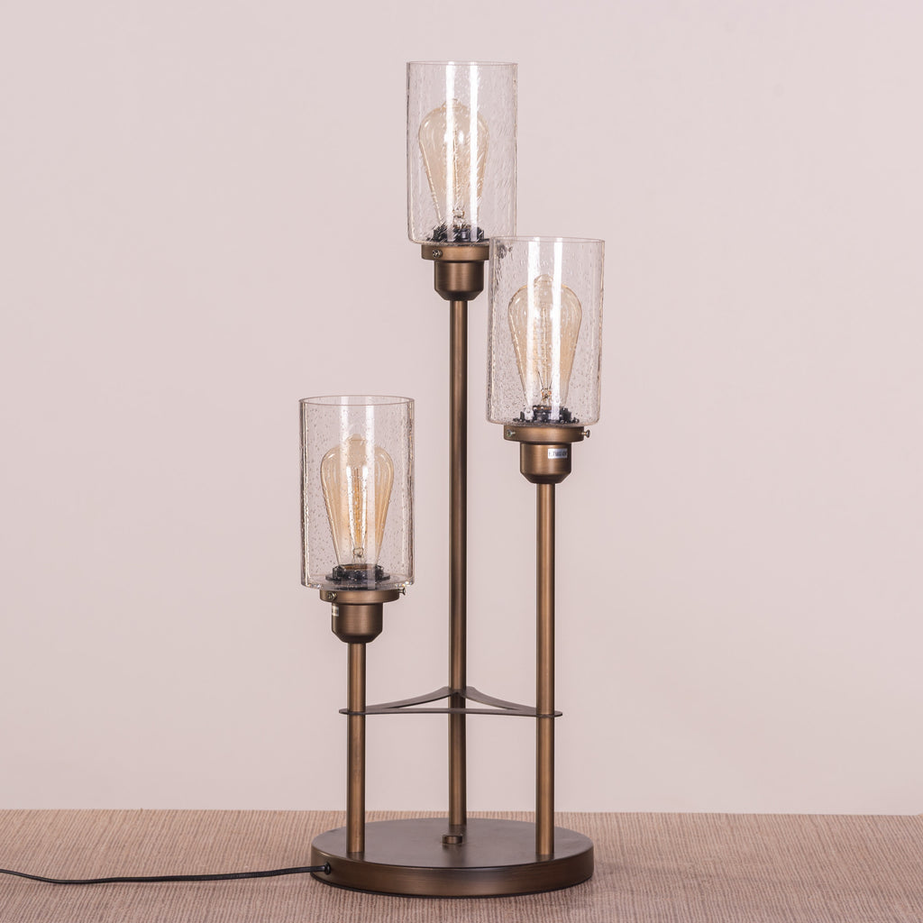 White Teak Old World Charm Table Lamp Bronze Gold