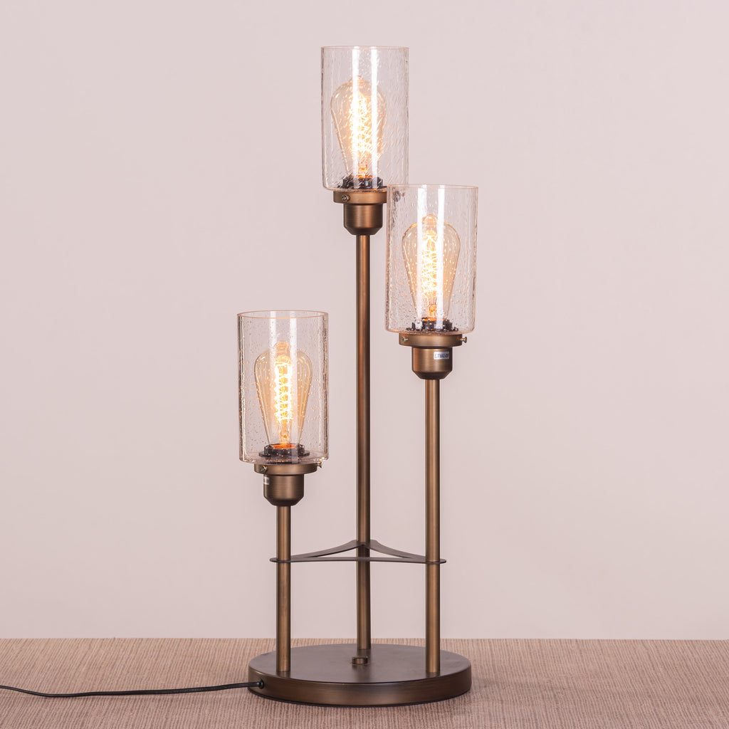 White Teak Old World Charm Table Lamp Bronze Gold