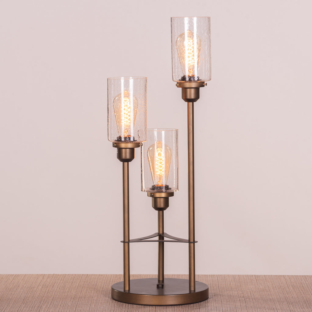 White Teak Old World Charm Table Lamp Bronze Gold